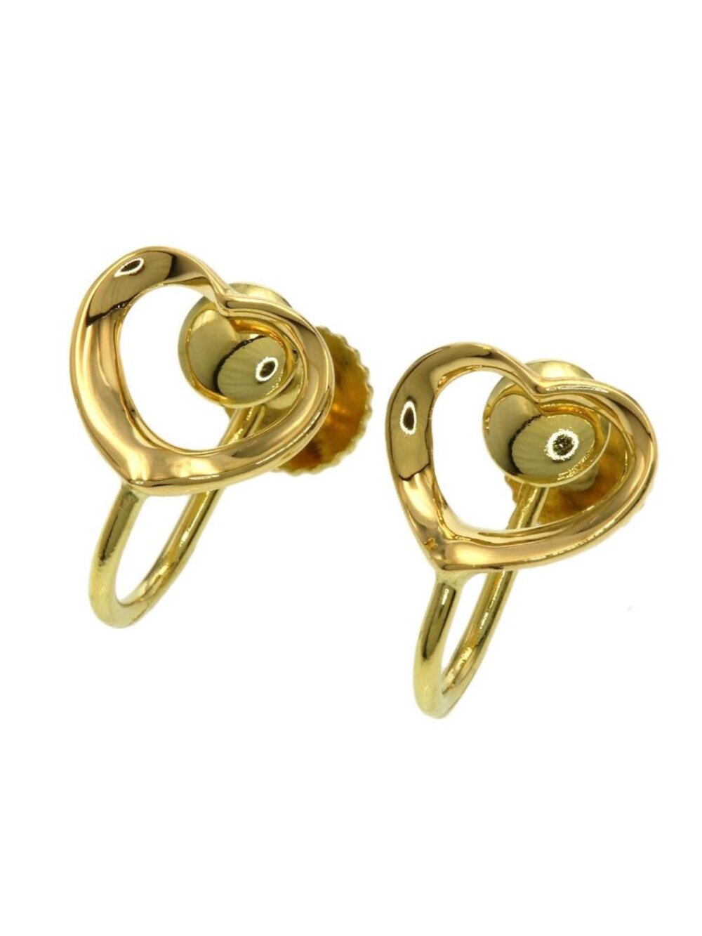 Tiffany & Co Open Heart Earrings 18k Yellow Gold